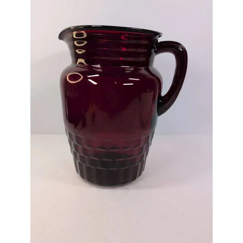 Vintage Anchor Hocking Royal Windsor Ruby‎ Red Glass Pitcher 64oz